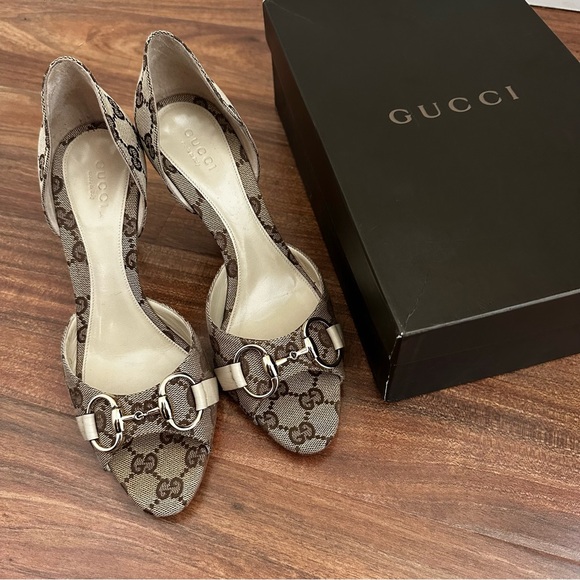 Vintage Gucci Horsebit Monogram Printed Heels - Picture 5 of 8